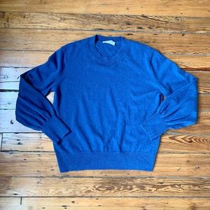 Everlane Blue Cashmere Lantern Sweater
